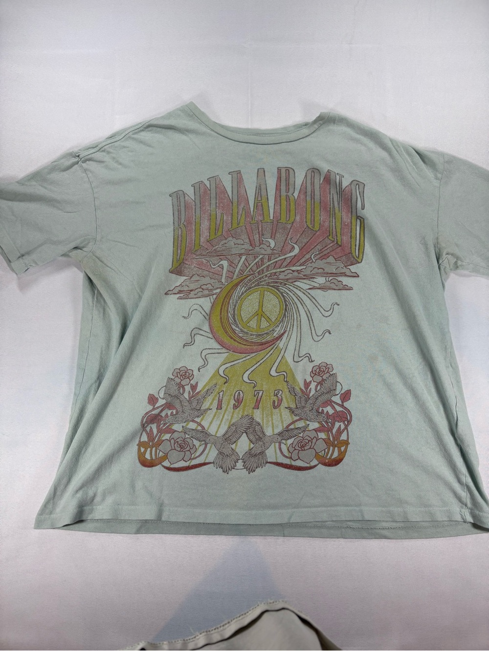 Billabong 1973 Peace Sign Graphic Tee Sage Green XL